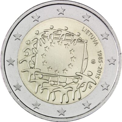 2 euros 2015 Lithuania - 30th anniversary of the EU flag 2 Евро 2015 Литва – 30-я годовщина европейского флага