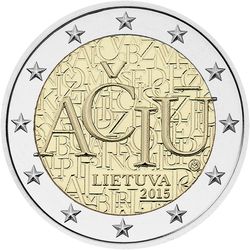 2 euros 2015 Lithuania - Lithuanian language