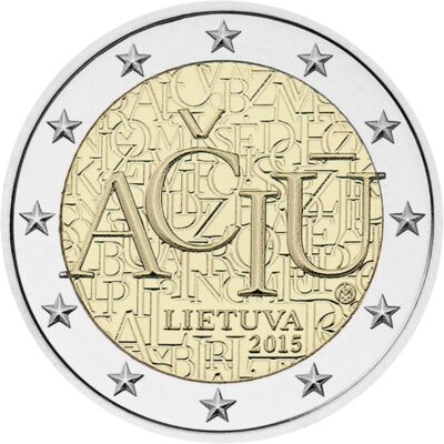 2 euros 2015 Lithuania - Lithuanian language
