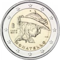 2 euros 2016 Italy - 550th anniversary of the death of Donatello 2 eurai 2016 Italija – Donatelo mirties metinės