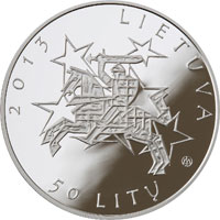 50 litas 2013 Lithuania - coin dedicated to Lithuania’s Presidency of the Council of the European Union