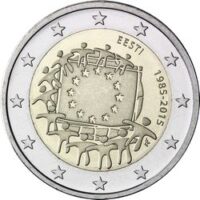 Estonia 2 euros 2015 - 30th anniversary of the EU flag 250 2 eurai 2015 Estija – ES vėliava
