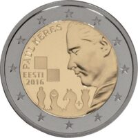 Estonia 2 euros 2016 - 100 Years since the Birth of Paul Keres 2 eurai 2016 Estija – Paul Keres