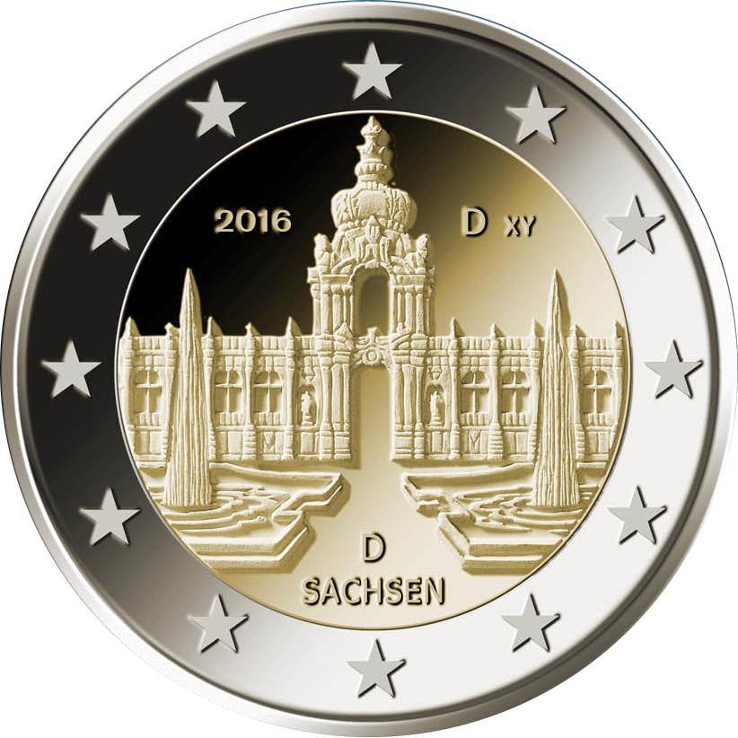 2 Евро 2016 Германия – Цвингер дворцово парковый комплекс в Дрездене
