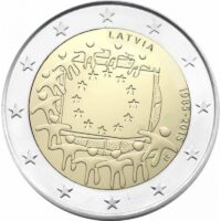 Latvia 2 euros 2015 - 30th anniversary of the EU flag 2 Евро 2015 Латвия – 30-я годовщина европейского флага