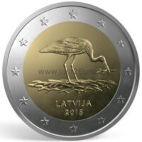 latvia-2-euros-2015-black-stork-protection-plan-1 Latvia 2 euros 2015 Latvia - Black stork