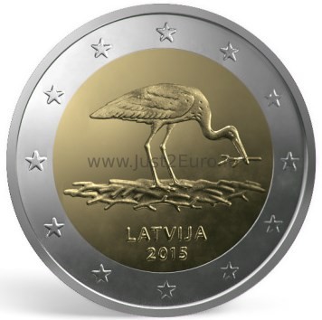 Latvia 2 euros 2015 Latvia - Black stork
