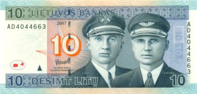 10 Litas 2007 Lithuania UNC banknot