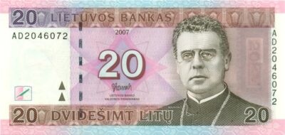 20 Litas 2007 Lithuania UNC banknot