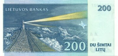 200 Litas 1997 Lithuania aUNC banknot