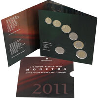 Lithuania Official Litas Blister 2011 UNC 2011 metų oficialus Lietuviškų apyvartinių monetų rinkinys