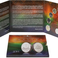 Lithuania Official Litas Blister 2014 UNC 2014 metų oficialus Lietuviškų apyvartinių monetų rinkinys