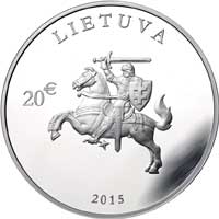 20 eurų sidabrinė moneta 2016 Lietuva – Lietuvos nepriklausomybės atkūrimo 25-metis