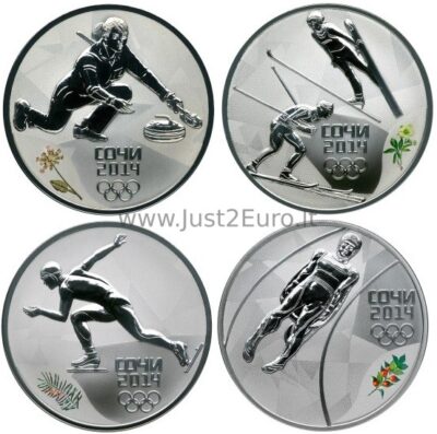 3-rubel-2013-russia-silver-4-coins-set-winter-games-sochi-10 3 рубля Набор 4 серебряных монет 2013 Россия – СОЧИ XXII Олимпийские зимние игры