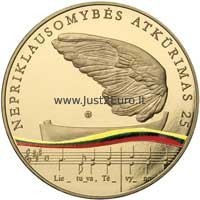 5 euros 2015 Lithuania – coin 25th anniversary of the restoration of Lithuania’s independence