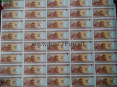 1 лит 1994 лист UNC Литва  - 40 Банкнот