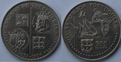 100 / 200 эскудо  набор 32 монет 1987 - 1999 UNC