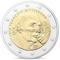 2 euros 2016 France- Mitterrand 2 eurai 2016 Prancūzija – Fracua Mitteranas