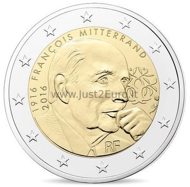 2 eurai 2016 Prancūzija – Fracua Mitteranas