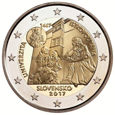 2 Евро монетa 2017 Словакия – Средневековый университет Братислава – Istropolitana