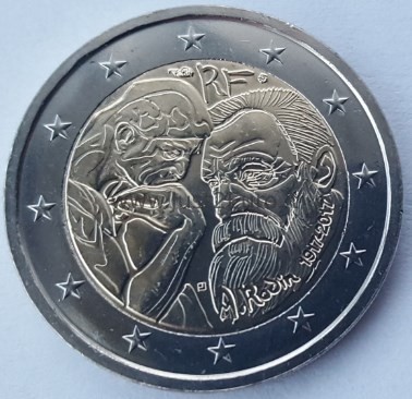 2 euros 2017 France- Auguste Rodin 2 Евро 2017 Франция – Огюст Роден