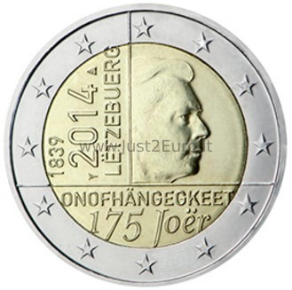 2 euro coin 2014 Luxembourg – 175th anniversary of the independence of the Grand-Duchy of Luxembourg