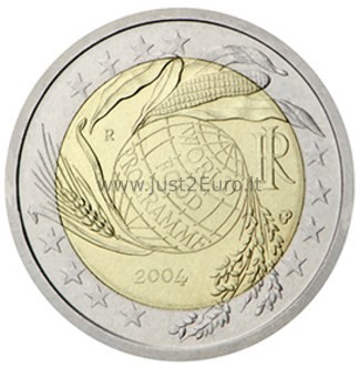 2 Евро монета 2004 Италия – Всемирная продовольственная программа