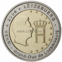 2 euros coin 2004 Luxembourg - Henri Grand Duc 2 eurai 2004 Liuksemburgas – Henri Didysis Kunigaikštis
