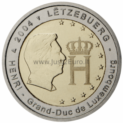 2 euros coin 2004 Luxembourg - Henri Grand Duc 2 Евро 2004 Люксембург – Великий герцог Анри