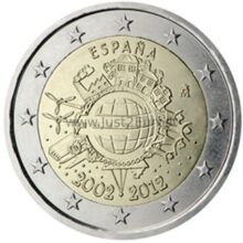 2 euros coin 2012 Spain - Ten years of the Euro 2 euros coin 2012 Spain - Ten years of the Euro