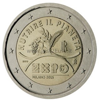 2 euros coin 2015 Italy – Milan Expo 2 eurų moneta 2015 Italija – Milano paroda