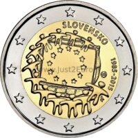 2 euros coin 2015 Slovakia - 30th anniversary of the European Union flag 2 euros coin 2015 Slovakia - 30th anniversary of the European Union flag