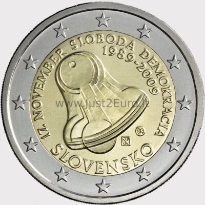 2 euros coin Slovakia  2009 - Velvet Revolution