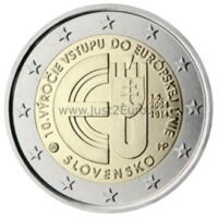 2 euros coin Slovakia  2014 - accession of the Slovak Republic to the European Union