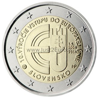 2 euros coin Slovakia  2014 - accession of the Slovak Republic to the European Union