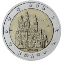 2 Евро монета 2012 Германия – Федеральная земля Бавария