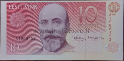 10 kron banknot 1991 Estonija UNC