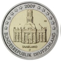 2 euro coin 2009 Germany – Federal state of Saarland 5 coins 2*5 euro coin 2009 Germany – Federal state of Saarland mint-mark A-J
