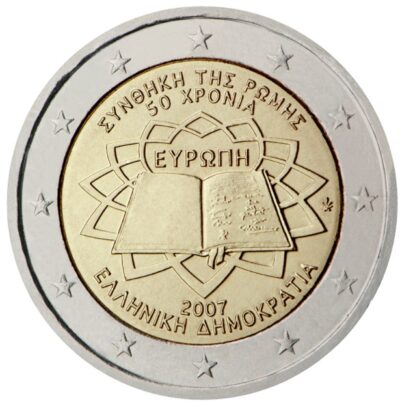2 Евро монета 2007 Греция – 50-летие Римского договора