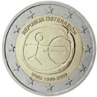 2 euro coins 2009 Austria – EMU Economic and Monetary Union