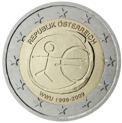 2 euro coins 2009 Austria – EMU Economic and Monetary Union 2 Евро монета 2009 Австрия – EMU Экономический и валютный союз