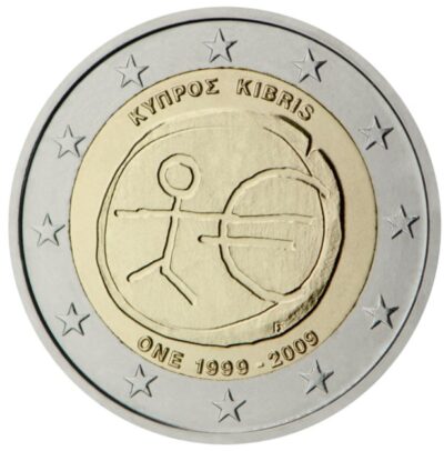 2 Евро монета 2009 Кипр – EMU Экономический и валютный союз