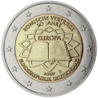 2 Евро монета 2007 Германия – 50-летие Римского договора