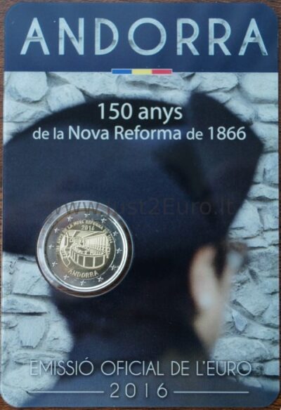 2 euros 2016 Andorra - 150 years of the New Reform 1866 1 2 euros coin 2016 Andorra - 150 years of the New Reform 1866