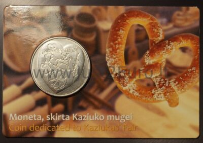 1.5 евро монета в карточке 2017 Литва – Ярмарка Казюкас