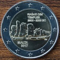 2 euros coin 2017 Malta – temples of Hagar Qim