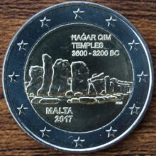 2 euros coin 2017 Malta – temples of Hagar Qim