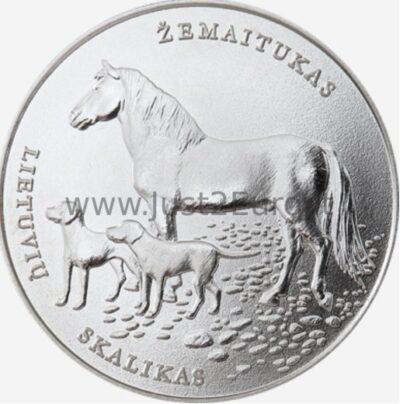 1.5 euros coin 2017 Lithuania – Lithuanian Hound and Žemaitukas 4 1.5 euro moneta 2017 Lietuva – Žemaitukas ir Skalikas
