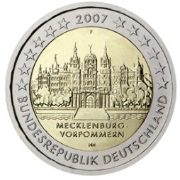 2 euro coin 2007 Germany – Mecklenburg-Vorpommern 2 Евро монета 2007 Германия – Мекленбург - Померания