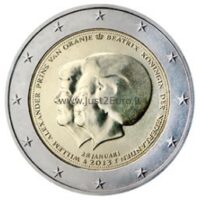 2 euro coins 2013 Netherlands –  The announcement of the abdication of the throne by Queen Beatrix